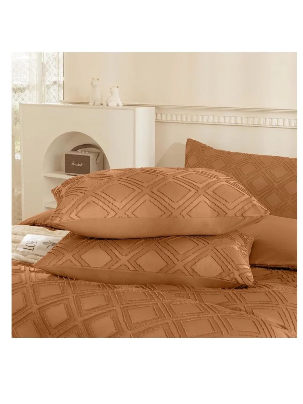 RUST Grid Pillowcases 100% Polyester (2-Pack)